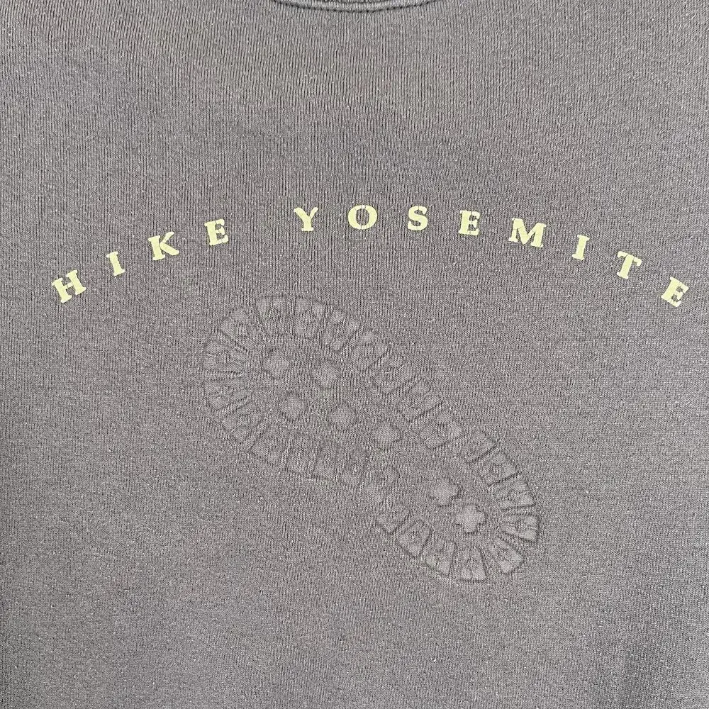 Vintage Hike Yosemite Sweatshirt Mens XL Gray Graphic Fleece Pullover 90s Hiking